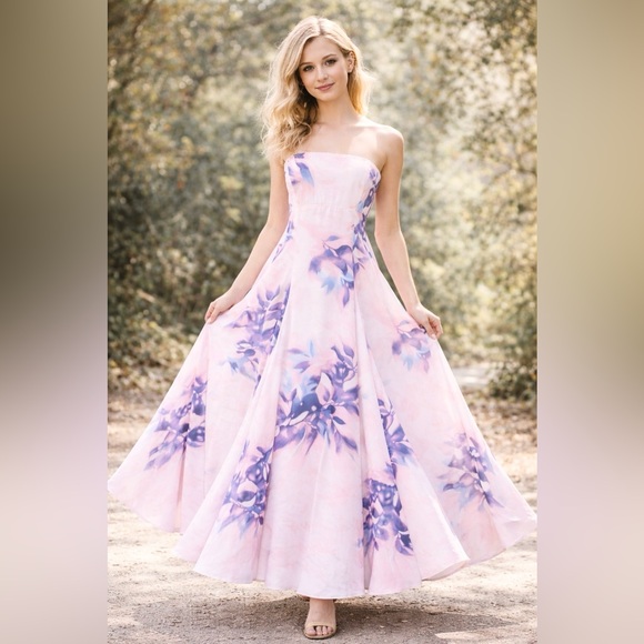 Abercrombie & Fitch Dresses & Skirts - Abercrombie and Fitch Watercolor Floral Clasp Back Midi Dress (Strap Option) MP